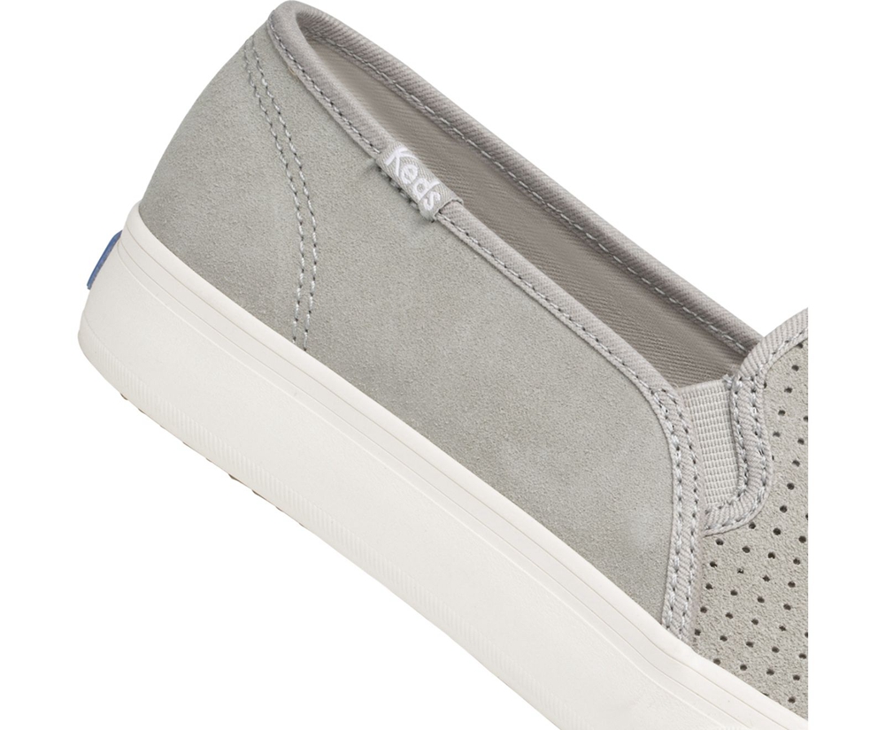 Keds Slip Ons Damen Grau - Double Decker Perf Suede - KPG-278604